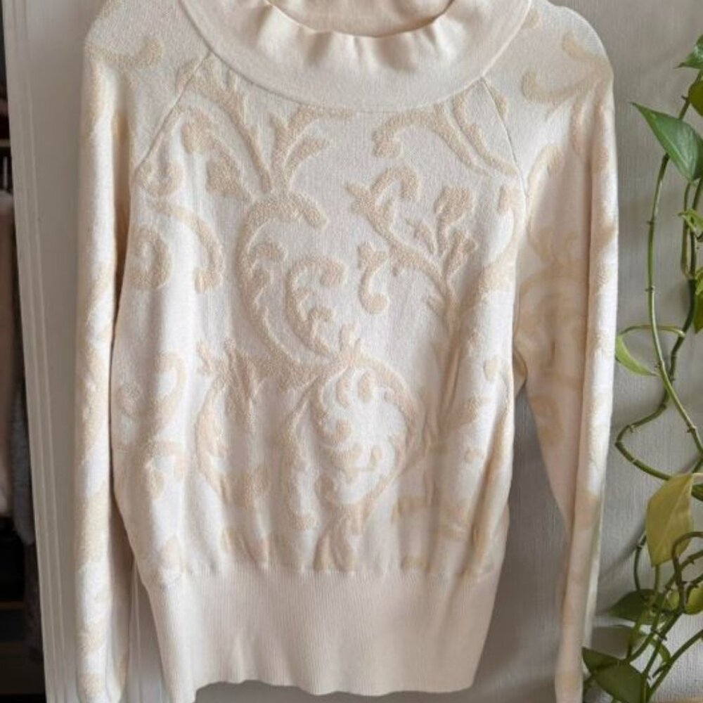 Anthropologie XS Nina Velvet Paisley Print Sweater MSRP $128